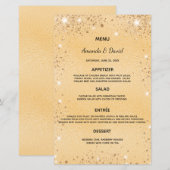 のメニュ結婚ー金ゴールドメタリックグリッターダストエレガント (正面/裏面)