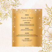 のメニュ結婚ー金ゴールドメタリックグリッターダストエレガント