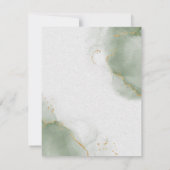 のメニュ結婚ー食事カード金ゴールドミュートSage Green 出欠カード (裏面)