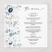 のメニュ結婚ーNavy Blueと金ゴールドテンプレート メニュー (正面)