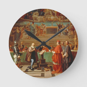 のメンバーの前のガリレオ・ガリレイ(1564-1642年) ラウンド壁時計