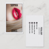 ★のメーキャップアーティストの赤い唇の写真の名刺の★ 名刺 (正面/裏面)