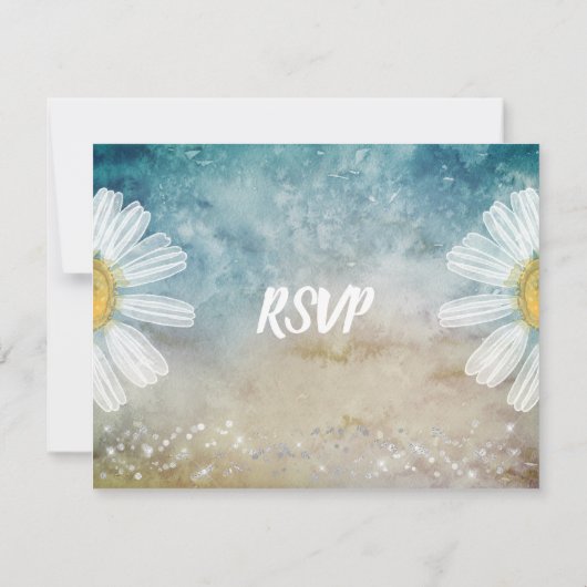 *~*のメーソンジャーの花の素朴な水彩画の結婚式 出欠カード (裏面)