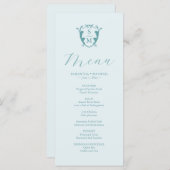 のメ結婚ニューシンプルモノグラムクレストブルー メニュー (正面/裏面)