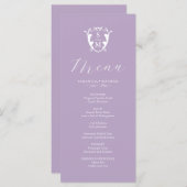 のメ結婚ニューシンプルモノグラムクレスト薄紫 メニュー (正面/裏面)