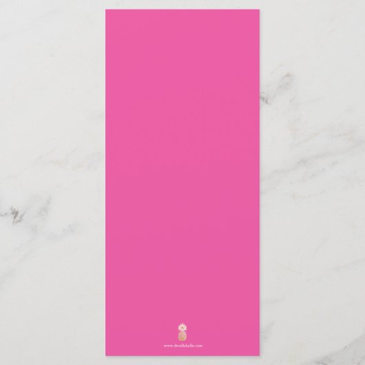 のメ結婚ニューシンプルモノグラム明るい赤紫色ピンク メニュー (裏面)