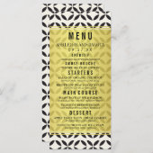 のメ結婚ニュー |クリームと黒の幾何学的パターン メニュー (正面/裏面)
