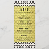 のメ結婚ニュー |クリームと黒の幾何学的パターン メニュー (正面)