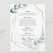 のメ結婚ニュー |グレー表示のジェードグリーン植物学メニュー メニュー (正面/裏面)