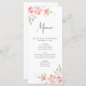 のメ結婚ニュー |フローラ赤面ピンク&サンゴ メニュー (正面/裏面)
