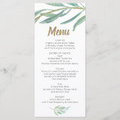 のメ結婚ニュー – ブライダルシャワーメニュ素朴ー緑 メニュー (正面)