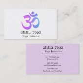 *~*のモダンでエレガントなヨガのインストラクターOmのオウムの記号 名刺 (正面/裏面)