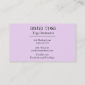 *~*のモダンでエレガントなヨガのインストラクターOmのオウムの記号 名刺 (裏面)