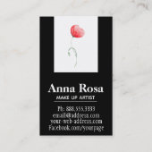 *~*のモダンでシックでフェミニンな花のエレガントで赤いケシ 名刺 (裏面)