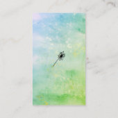 *~*のモダンなパステル調のターコイズの緑のデイジーのヨガの霊気 名刺 (裏面)