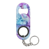 *~*のモダンな大理石のすみれ色の青い紫色の水彩画 キーホルダー栓抜き (裏面)