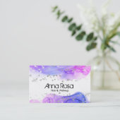 *~*のモダンな水彩画の抽象芸術のマゼンタのラベンダー 名刺 (スタンド正面)