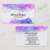 *~*のモダンな水彩画の抽象芸術のマゼンタのラベンダー 名刺 (正面/裏面)