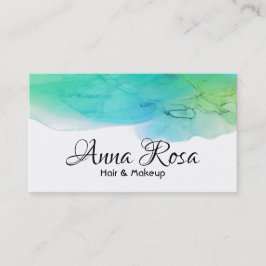 *~*のモダンな水彩画の青い水の抽象芸術のシンプル 名刺