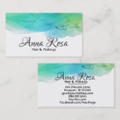 *~*のモダンな水彩画の青い水の抽象芸術のシンプル 名刺 (正面/裏面)