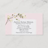 *~*のモダンな花の水彩画の白いバラのピンク 名刺 (裏面)