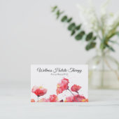 *~*のモダンな花の赤いケシの花の水彩画 名刺 (スタンド正面)