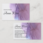 *~*のモダンのカッコいいの水彩画のマゼンタのラベンダーの青 名刺 (正面/裏面)