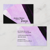 *~*のモダンの抽象芸術のはっきりしたで幾何学的で黒く青いピンク 名刺 (正面/裏面)