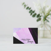 *~*のモダンの抽象芸術のはっきりしたで幾何学的で黒く青いピンク 名刺 (スタンド正面)