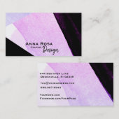 *~*のモダンの抽象芸術の幾何学的ではっきりしたで黒いピンクの青 名刺 (正面/裏面)