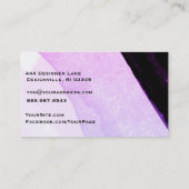 *~*のモダンの抽象芸術の幾何学的ではっきりしたで黒いピンクの青 名刺 (裏面)