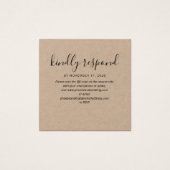 のモダンエンク結婚ロージャQRコードRSVP Webサイトカード (正面)