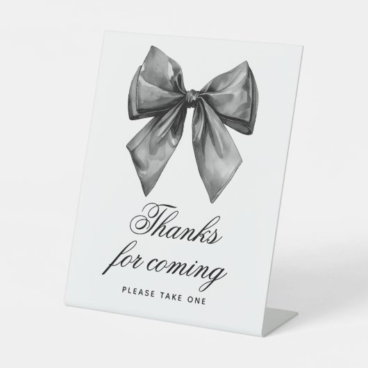 のモダンサインに対す感謝している黒い来弓シャワー 台座サイン (正面)