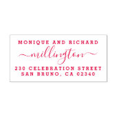 のモダンスクリプ結婚トファミリ名と差出人住所 セルフインキングスタンプ (デザイン)