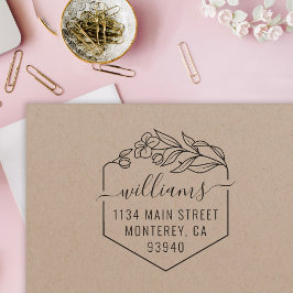 のモダンスクリプ結婚トファミリ名と差出人住所 セルフインキングスタンプ