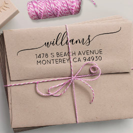 のモダンスクリプ結婚トファミリ名と差出人住所 セルフインキングスタンプ