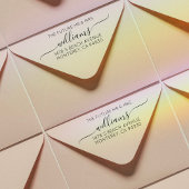 のモダンスクリプ結婚トファミリ名と差出人住所 セルフインキングスタンプ