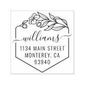 のモダンスクリプ結婚トファミリ名と差出人住所 セルフインキングスタンプ (デザイン)