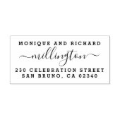 のモダンスクリプ結婚トファミリ名と差出人住所 ラバースタンプ (インプリント)