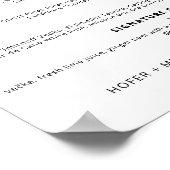 のモダンバー結婚メニューのシグネチャードリンクカクテル ポスター (角)