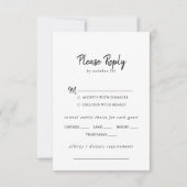 のモダンメ結婚ニュー選択RSVP 出欠カード (正面)