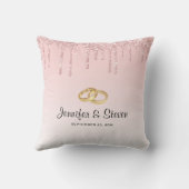 のモダンリングや輪とピンクドリップグリッター アウトドアクッション (裏面)