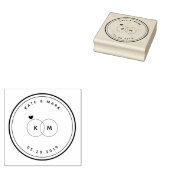 のモダンリングや輪結婚モノグラム日付ラウンドを保存 ラバースタンプ (押印)