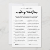 のモダン伝統結婚ブライダルシャワーゲームカード 招待状 (正面)