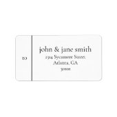 のモダン住所結婚ホワイトメーリンパーソナライズされたグ ラベル (正面)