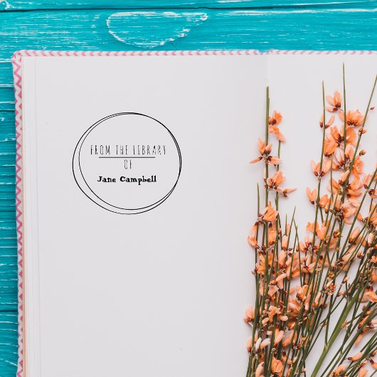 ～のモダン図書室からのミニマル ラバースタンプ