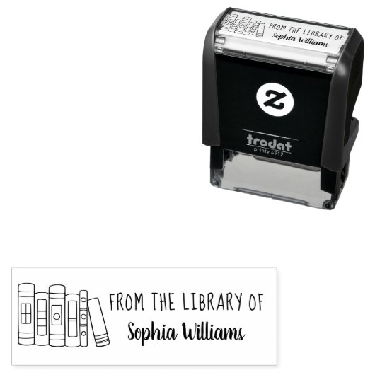 ~のモダン図書室カスタムからの手書き本の セルフインキングスタンプ (インサイチュ)