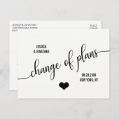 のモダン変更結婚日計画は延期する 案内ポストカード (正面/裏面)