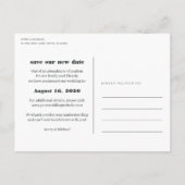 のモダン延期結婚写真の日付を保存 案内ポストカード (裏面)