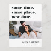 のモダン延期結婚写真の日付を保存 案内ポストカード (正面)